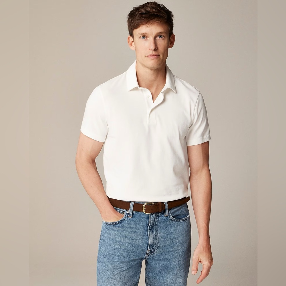 J. Crew Sueded cotton polo shirt